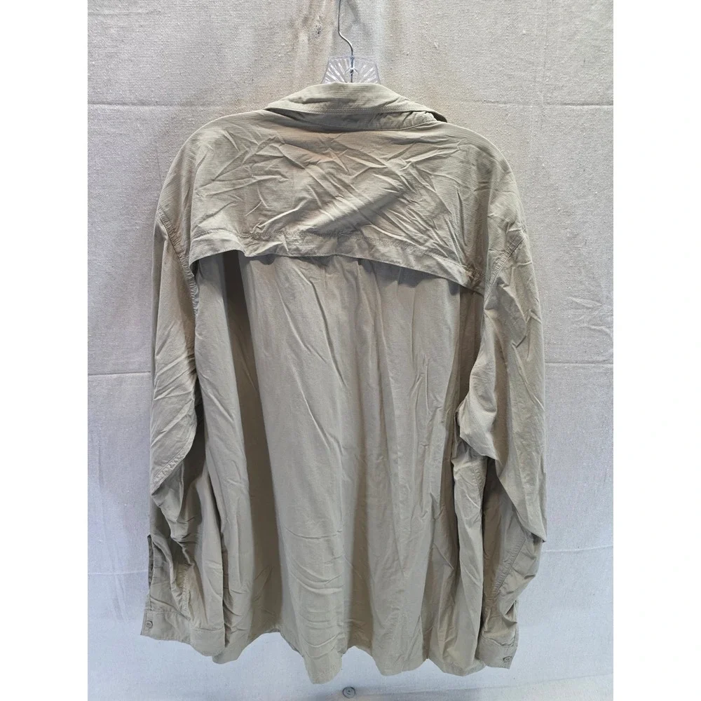 The North Face Mens XXL Khaki Tan Vented Long Sleeve Hiking Fishing Shirt 2458